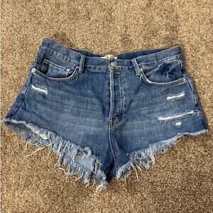 Free People We The Free Hottie Shorts Size 30 Distressed Cut Off Button Fly